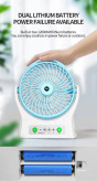 پنکه رومیزی شارژی 8 اینچی چراغ دار DP-7605