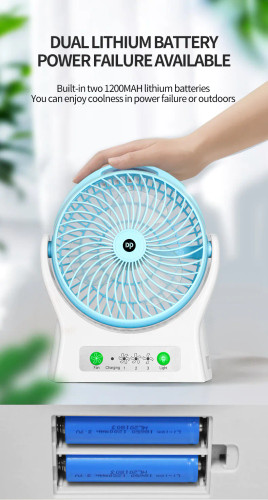 پنکه رومیزی شارژی 8 اینچی چراغ دار DP-7605